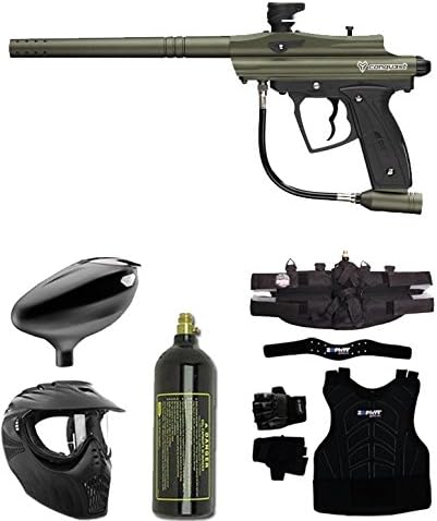 D3FY Sports CONQU3ST Starter Protective CO2 Paintball Gun Package - Olive