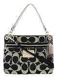Coach Signature Poppy Hippie Shoulder Crossbody Bag Purse 15318 Black White