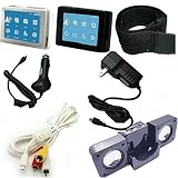 (5 in 1) Cowon D2 2gb 4gb Portable Media Player Silicone Skin Protective Case with Sports Adjustable Armband + Car Charger + Travel Charger for Cowon D2 2gb 4gb Mp3 Player + Audio Video Cable for Cowon D2 + Mp3 Speaker