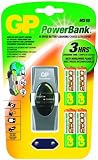 GP - PowerBank M510 Chargeur 3 heures - 4 piles rechargeables AA / 2500 mAh NiMH - Gris