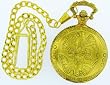 Pocket Watch -Gold Tone Eagle Pocket Watch with 14" Clip on Chain