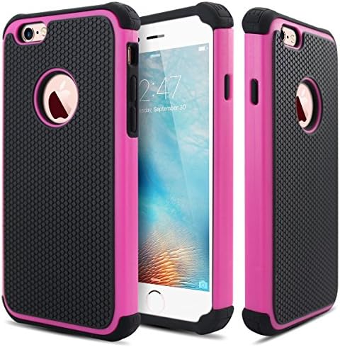 iPhone 5S Case,SE Case,Qhai[Hybrid Impact][Shockproof][Rubber Bumper] Heavy Duty Protection Slim Fit Protective Buffer Durable Cover Case for iphone SE/5S[Pink/Black8]