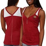 Antigua Chicago Blackhawks Ladies Frisky Henley Tank Top - Red (Small)