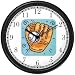 Baseball Mitt or Glove and Ball Theme Wall Clock by WatchBuddy Timepieces (White Frame)
