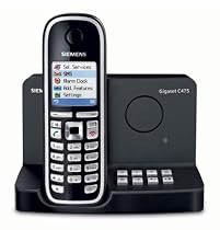 Siemens Gigaset C475 schnurloses DECT Telefon mit Farbdisplay und integriertem digitalen Anrufbeantworter, pianoschwarz
