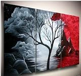 The Clouds of Red Hand Painted Oil Painting on Canvas Stretched & Framed
