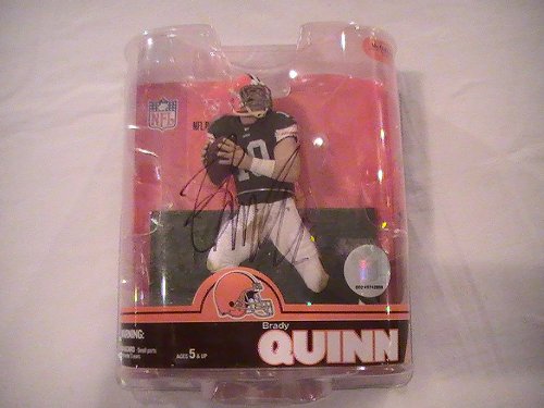 Brady Quinn Mcfarlane Signed Autographed Action Figure Rookie Cleveland Browns / Denver Broncos Coa