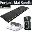 Powermat PMM-PT100 Portable, Foldable Charging Mat (Black) Bundle With Powermat Receiver Dock for ipod and iphone White & Powermat Receiver Li-Ion Battery Door for Blackberry Bold Black