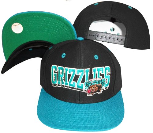 Vancouver Grizzlies Wave Black/Teal Two Tone Plastic Snapback Adjustable Plastic Snap Back Hat / Cap