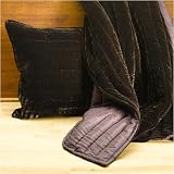 Gaiam Exclusive Handmade Velvet & Silk Quilted Throw Blanket (Espresso Brown) Fair Trade