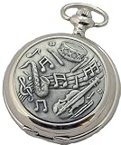 A E Williams 4857SK 'Musical' men's mechanical pocket watch with chain