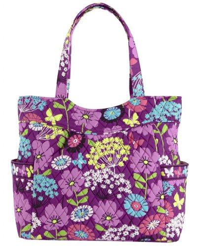 Vera Bradley Pleated Tote Zip Top Bag