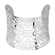 Inox Womens Floral Pattern Stainless 316L Steel Cuff Bangle