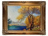 Art Reproduction Oil Painting - Monet Paintings: Antibes, View of Salis with Renaissance Bronze Frame - Bronze Finish - 40 X 50 - Hand Painted Framed Canvas Art