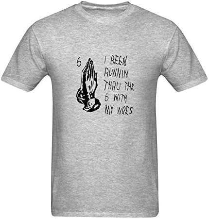 DIY Drake 6 god pray ovo october woes for Men 100% Cotton Crew Neck T-Shirt LJYZ XXL Grey