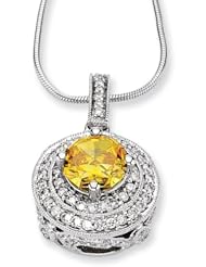 14kw Emma Grace Sq. Radiant Cultured Diamond 16in Pendant