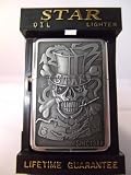 Brand new Embossed Star Petrol / Oil Lighter in Display Box (Design 6 of 10)