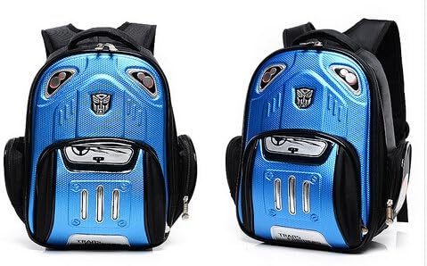 Transformer Hard Top Cover Nylon Stylish Backpack for 3-8 Years Old (Blue)