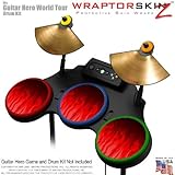 Fire Red Skin by WraptorSkinz fits Guitar Hero 4 World Tour Drum Set for Nintendo Wii, XBOX 360, PS2