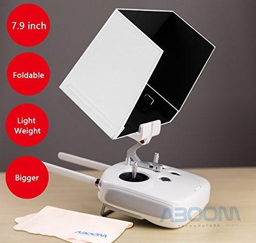Aboom Phantom 4 Remote Controller Monitor Hood Sunshade Sun Hood and Cleaning Cloth for Tablets (7.9 inch iPad Mini and majority of small-form factor tablet devices )