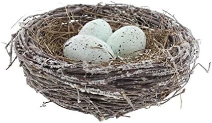 Napa Home &amp; Garden Icy Twig And Straw Birds Nest, Frost