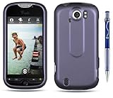 PURPLE Rubber Touch Snap-On Phone Protector Hard Cover Case And Car Charger ....