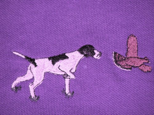 Childrens Toyshop  Sporting Goods : Pointer Hunting Dog & Bird Polo Shirt - Purple XXL