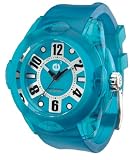 Image of Tendence 02013010 - Reloj unisex de cuarzo, correa de caucho color azul claro
