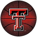 4' Round Texas Tech Red Raiders Basketball Rug