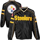 NFL Pittsburgh Steelers V-Neck Pullover Jacket - Black (Large)
