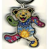 Grateful Dead Dancing Bear Keychain ~ Metal Art Patchwork Nature Keychain by Dan Morris