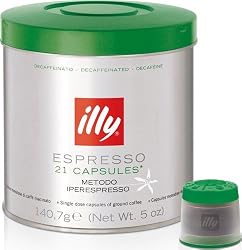 illy iperEspresso Capsules Decaf Coffee, 5-Ounce, 21-Count Capsules