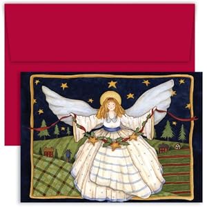 Angel With Star Garland Religious Christmas Cards -