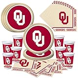Oklahoma Sooners Party Pack - Plates, Cups, Napkins - Serves 8