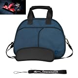Blue Carrying Case Shoulder Bag will easily hold your Sony Personal 3D Viewer Glasses and Accessories + Includes eBigValue Determination Hand Strap Key Chain!