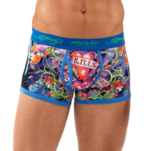 Ed Hardy Love Kills Slowly Neon Trunk Brief - Blue