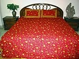 Cotton Bedspread King Throw Bed Cover 3pc Set Cardinal Red Indian Bedding