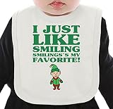 I Just Like Smiling Smiling's My Favorite Slogan ネクタイを有する有機ビブ Medium