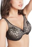 Floral & Spot Lace Underwired Non-Padded DD+ Bra [T33-4609-S-F20F]