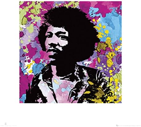 Jimi Hendrix Paint Splash Colors Psychedelic Classic Rock Music Poster Print 16x16