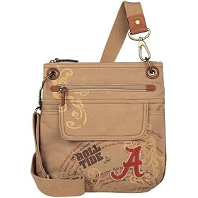 Fossil NCAA Bag - Alabama - Letterman Crossbody (Color: Camel)