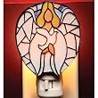 Angel with Dove Stained Glass Nightlight Porcelain