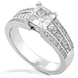 One of a Kind 2 ctw Princess Baguette & Round Diamond Ring in 14kt White Gold