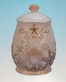 Ivory Seashell Starfish Cookie Jar Kitchen Canister Beach