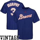 MLB Majestic Atlanta Braves #3 Dale Murphy Youth Royal Blue Cooperstown Player T-shirt