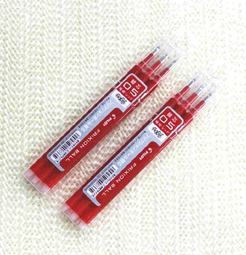 Pilot Frixion Gel Ink Pen Refill-0.5mm-red-pack of 3x2pack Value Set