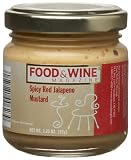 Food & Wine Spicy Red Jalapeno Mustard, 3.25-Ounce Glass Jars (Pack of 12)