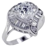 Sterling Silver Pearl Cut Cz Swirl Right Hand Ring