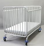 L.A.BABY 86 L. A.baby full size commercial grade folding metal crib- White