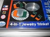 Miami Hurricanes 4 Piece NCAA Jewelry Set with Trinket Box